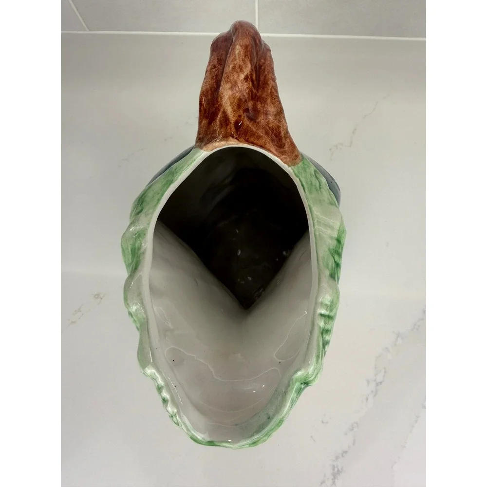 Vintage Watermelon Ceramic Pitcher  Fruit Shaped Juice Carafe Made in Italy